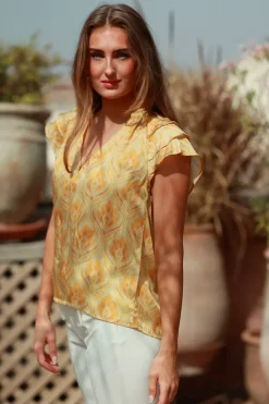 Ella Blouse Yellow Fan^NECTAR Outlet
