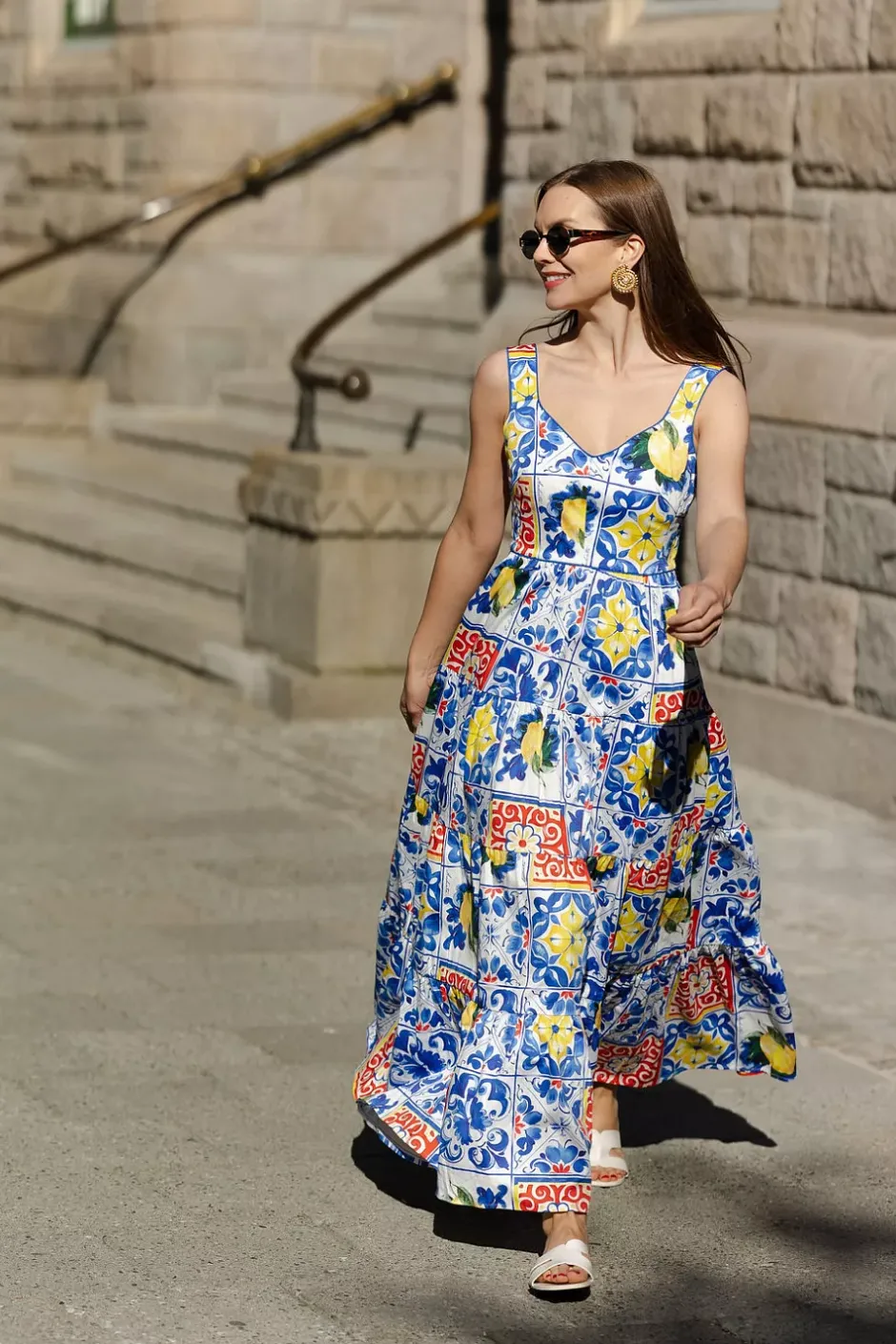 Elly Dress Sicilian Majolica^ANDIATA Outlet
