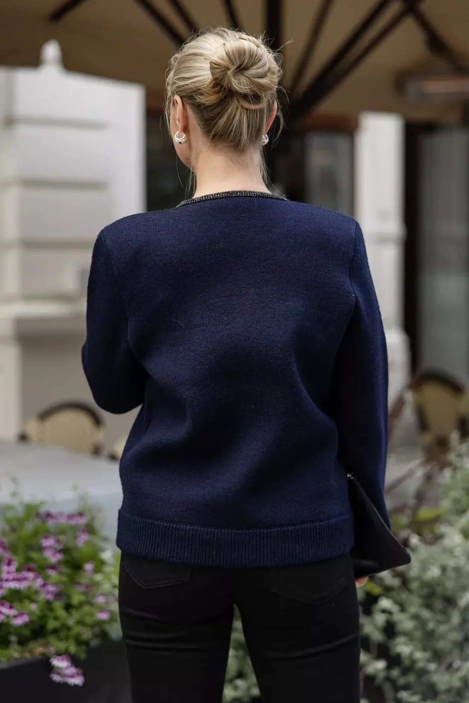 Embellished Knit Cardigan Navy^CARMA Sale
