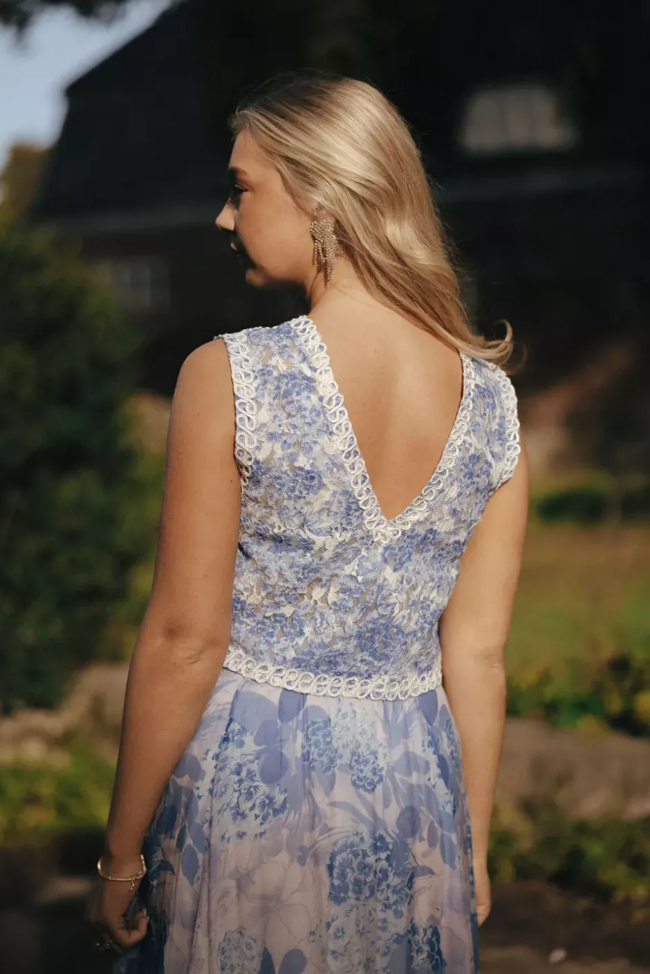 Embroidered Top Blue Bloom^BY TIMO Sale