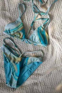 Emmalyn Marble Printed Swimwear Strappy Bikini Bottom Laguna Marble^SIMKHAI Outlet