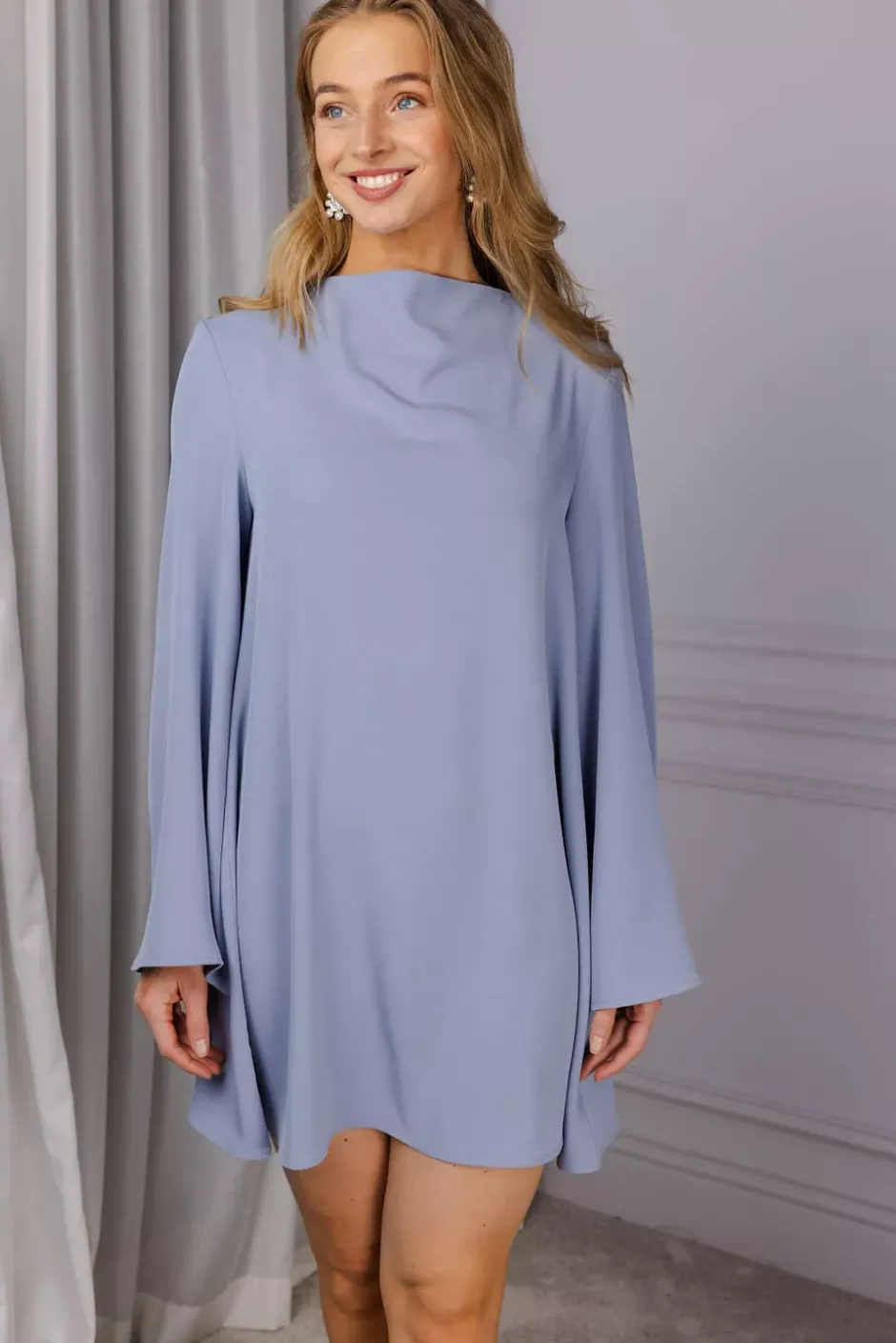 Erin Crepe Dress Pale Blue^ARNIE SAYS Online