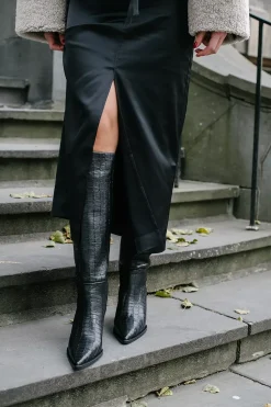 Escape From The West Tall Boot Black Croc^ANNY NORD Online