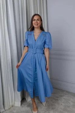 Euphoria Long Dress Vista Blue^SCARLETT POPPIES Sale