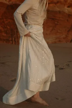 Extraordinary Long Sequin Skirt Offwhite^CONFETTIBIRD Discount
