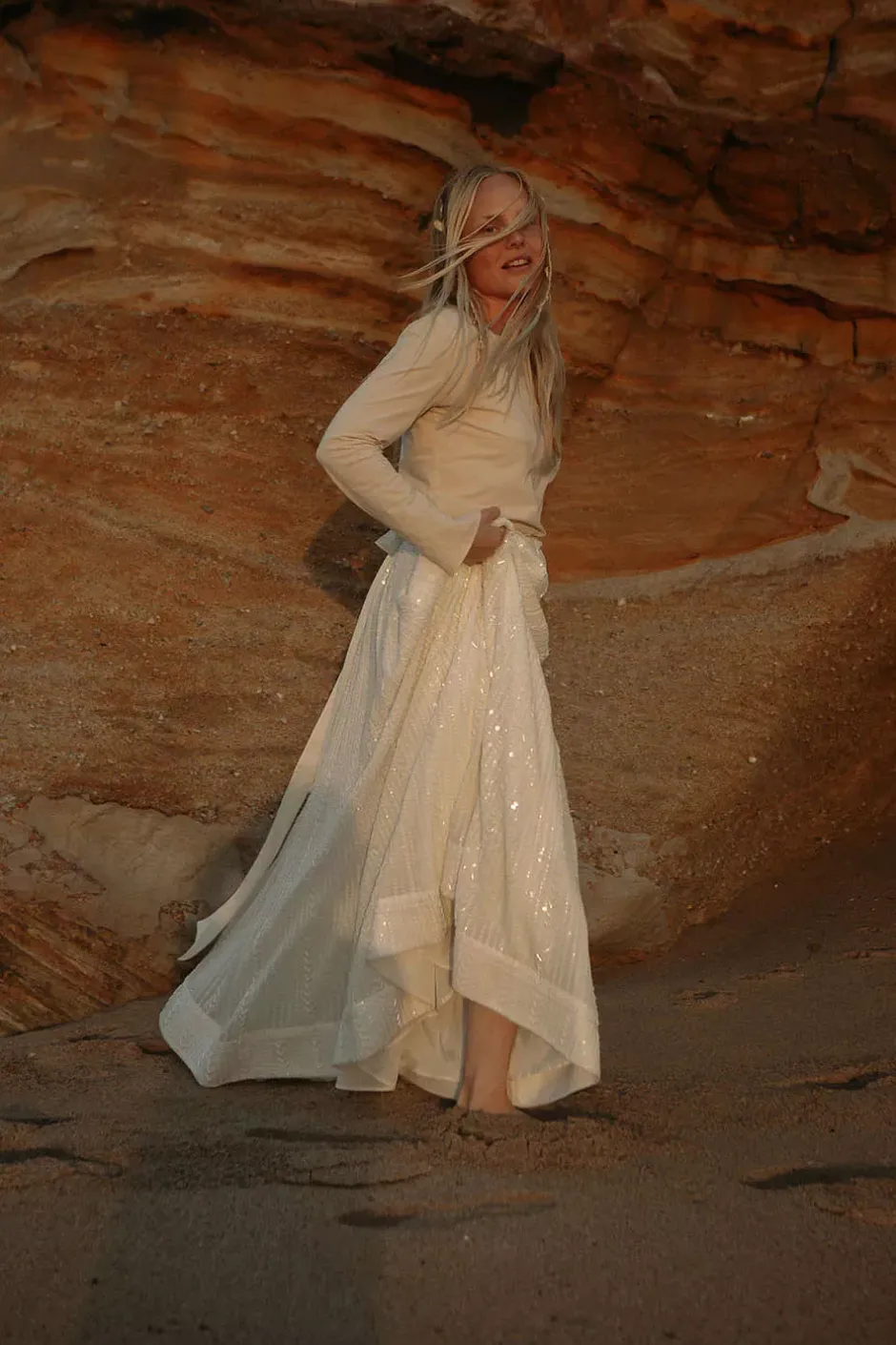 Extraordinary Long Sequin Skirt Offwhite^CONFETTIBIRD Discount