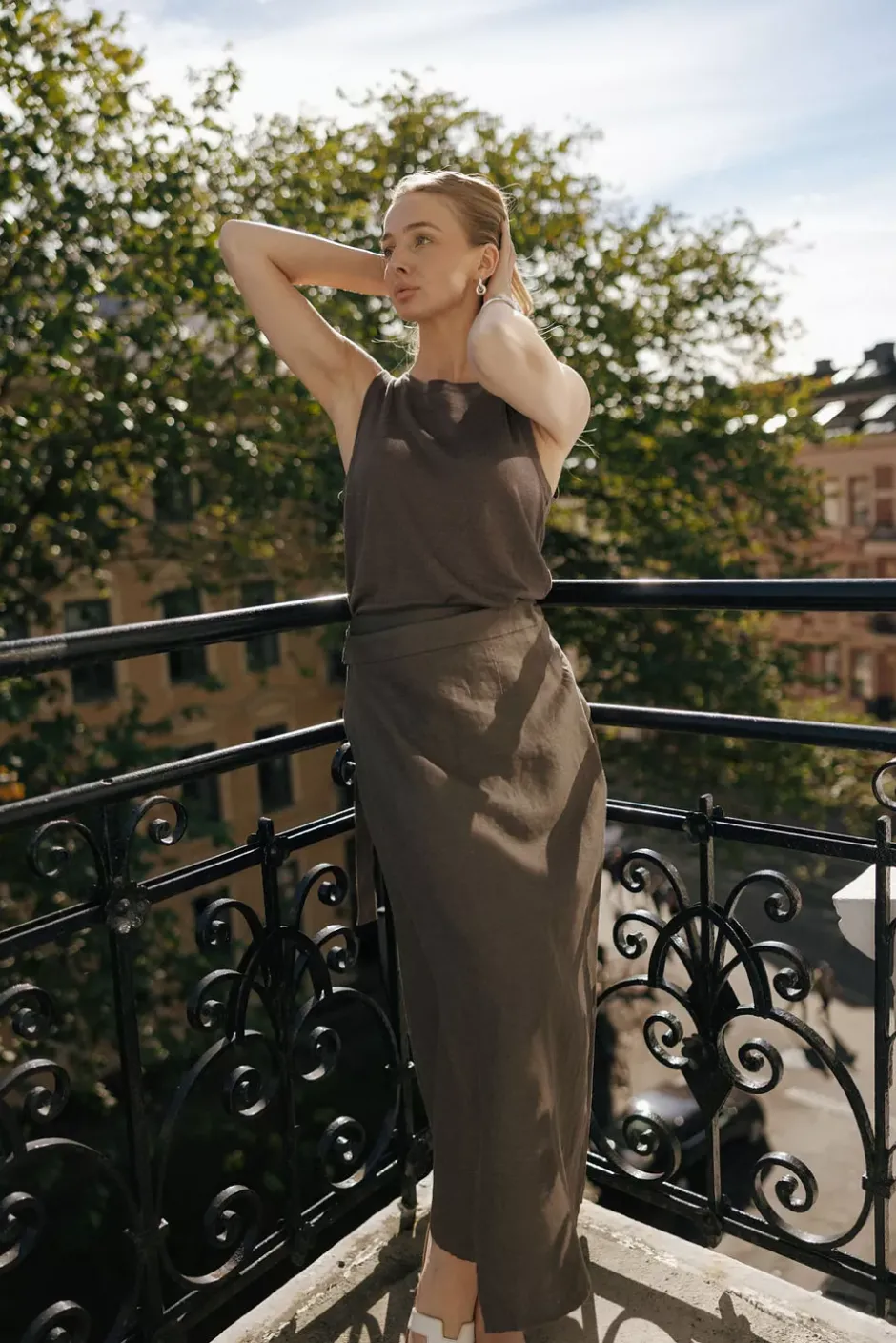 Fedra Skirt Cinnamon Brown^SAND Clearance