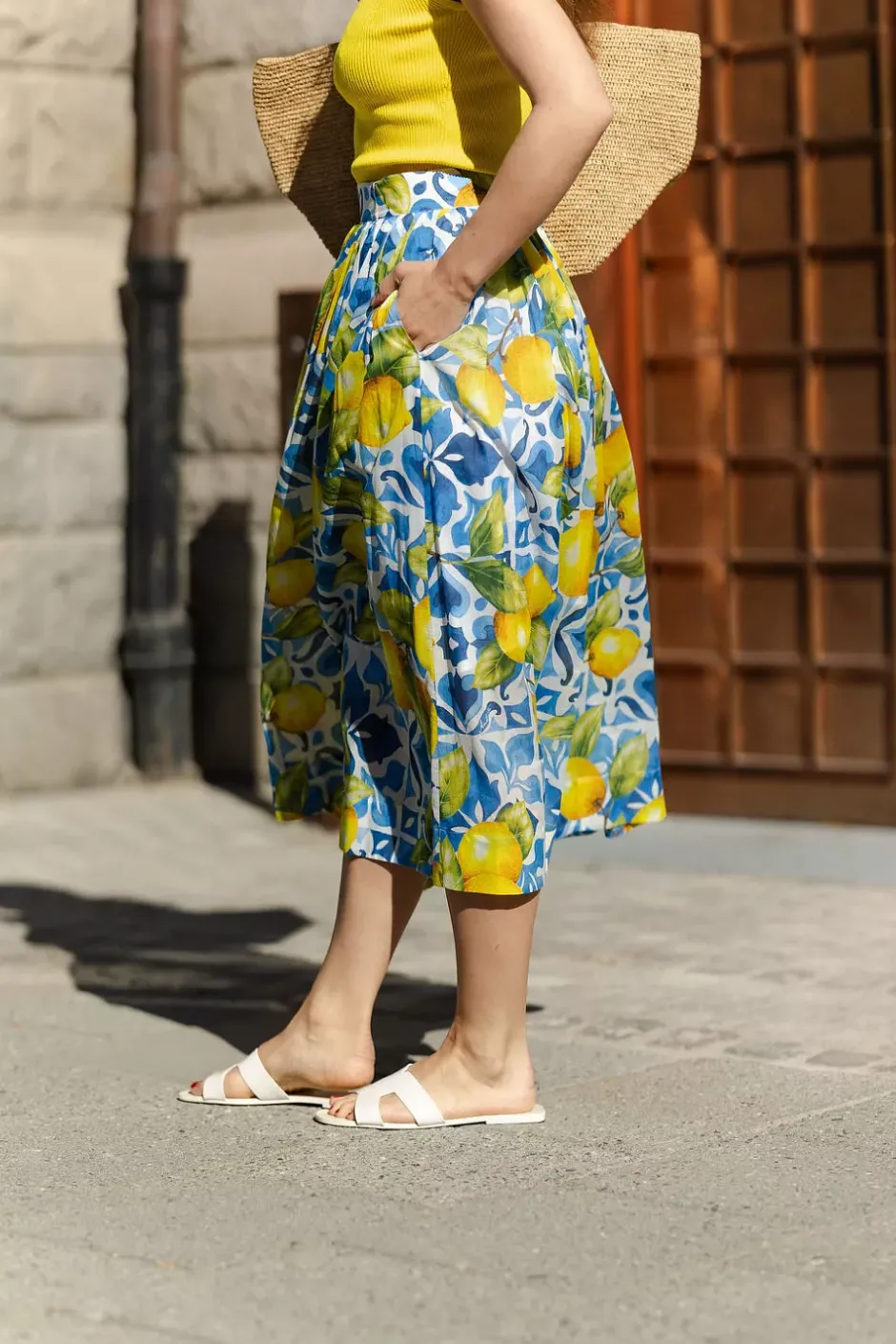 Fiia 85 V Skirt Lemon Majolica^ANDIATA Hot