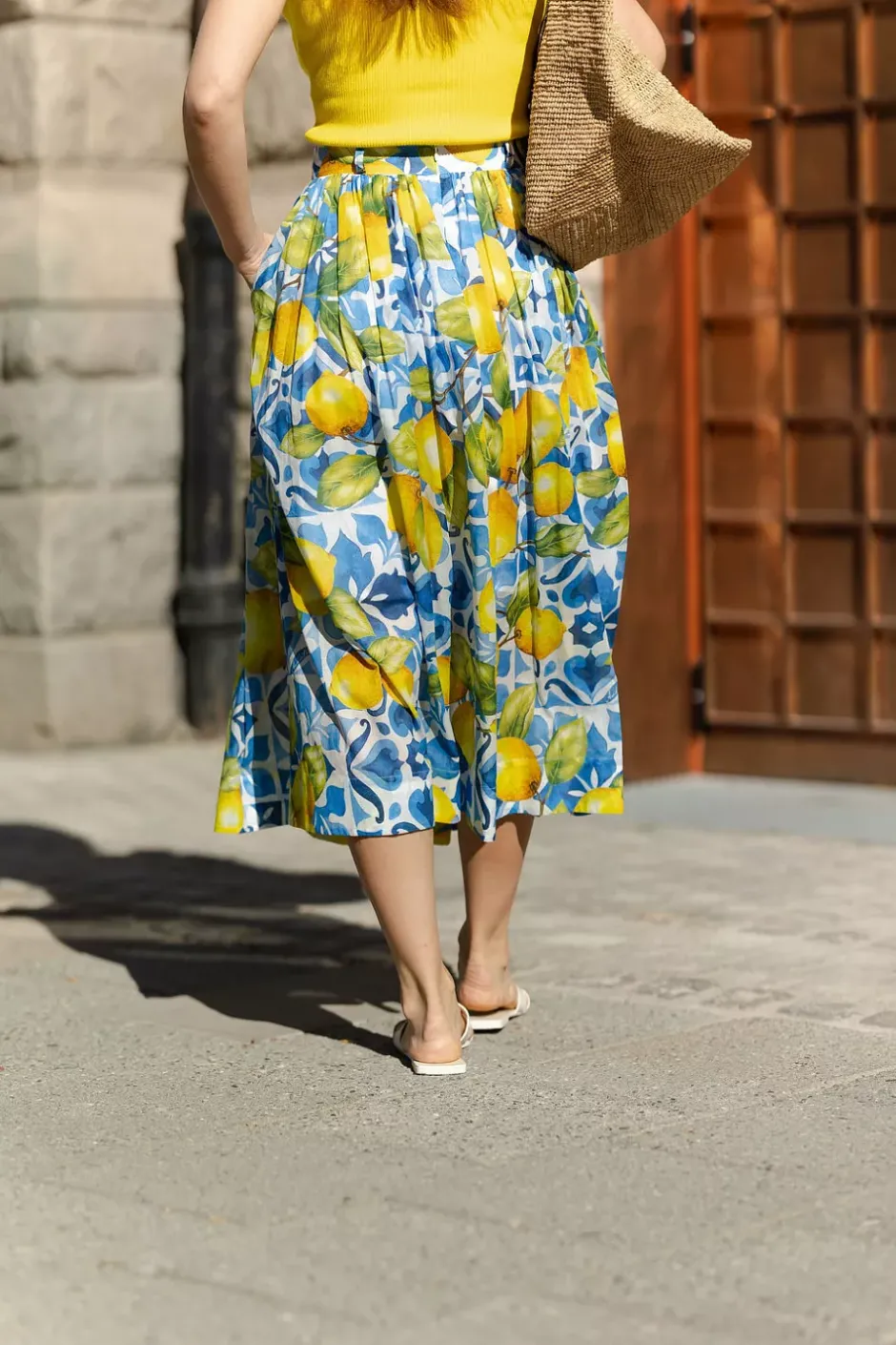 Fiia 85 V Skirt Lemon Majolica^ANDIATA Hot