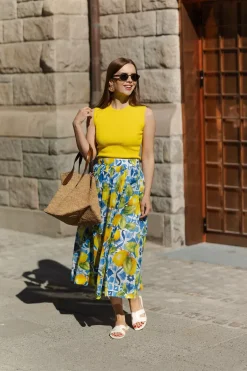 Fiia 85 V Skirt Lemon Majolica^ANDIATA Hot