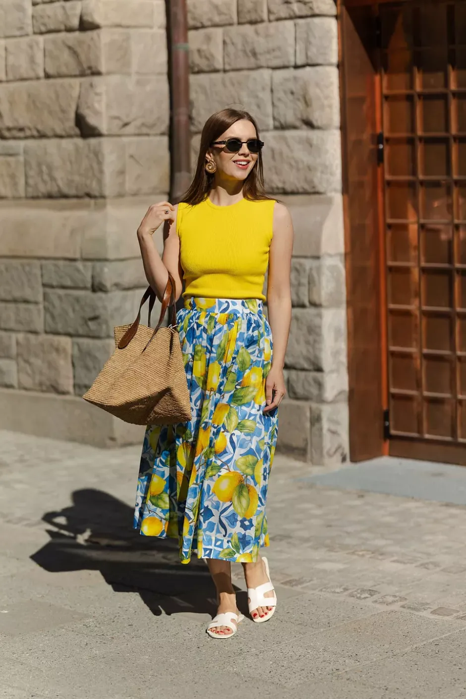 Fiia 85 V Skirt Lemon Majolica^ANDIATA Hot