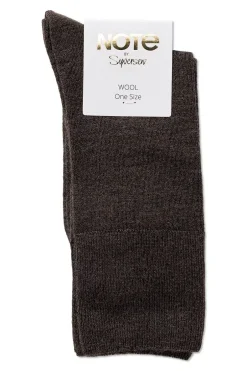 Fine Wool Comfort Top Socks Brown Melange^NOTE BY SYVERSEN Online