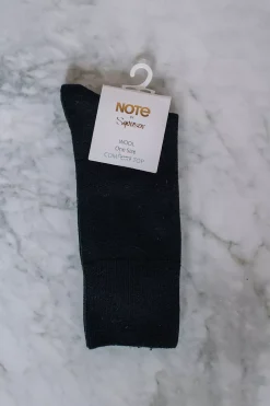 Fine Wool Comfort Top Socks Black^NOTE BY SYVERSEN Clearance