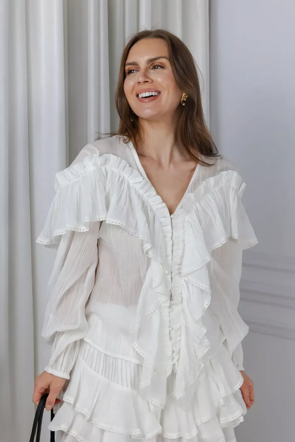 Frill Blouse Offwhite^CONFETTIBIRD Fashion