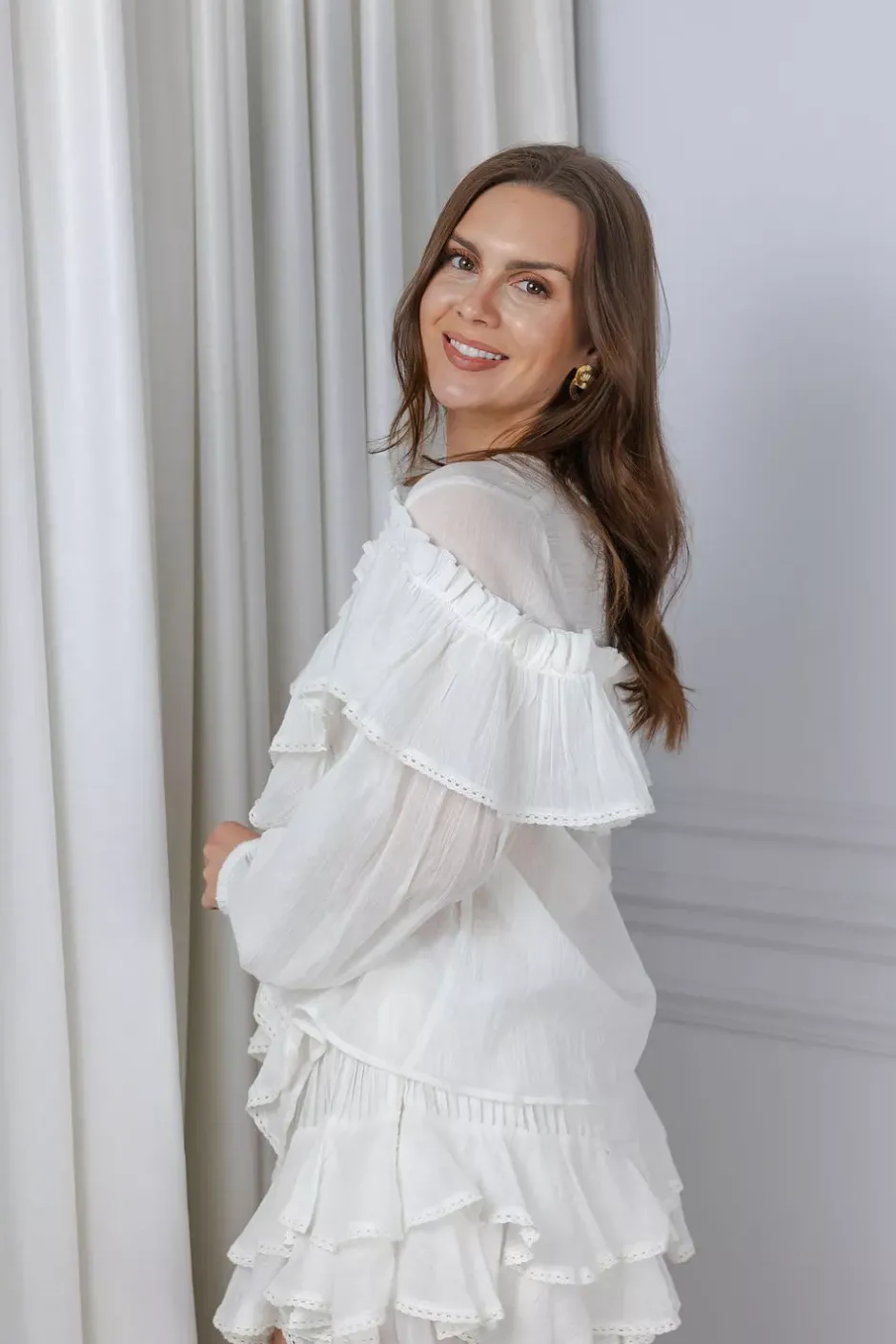 Frill Blouse Offwhite^CONFETTIBIRD Fashion