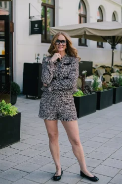 Fringed Boucle Shorts Black^SELF-PORTRAIT Fashion