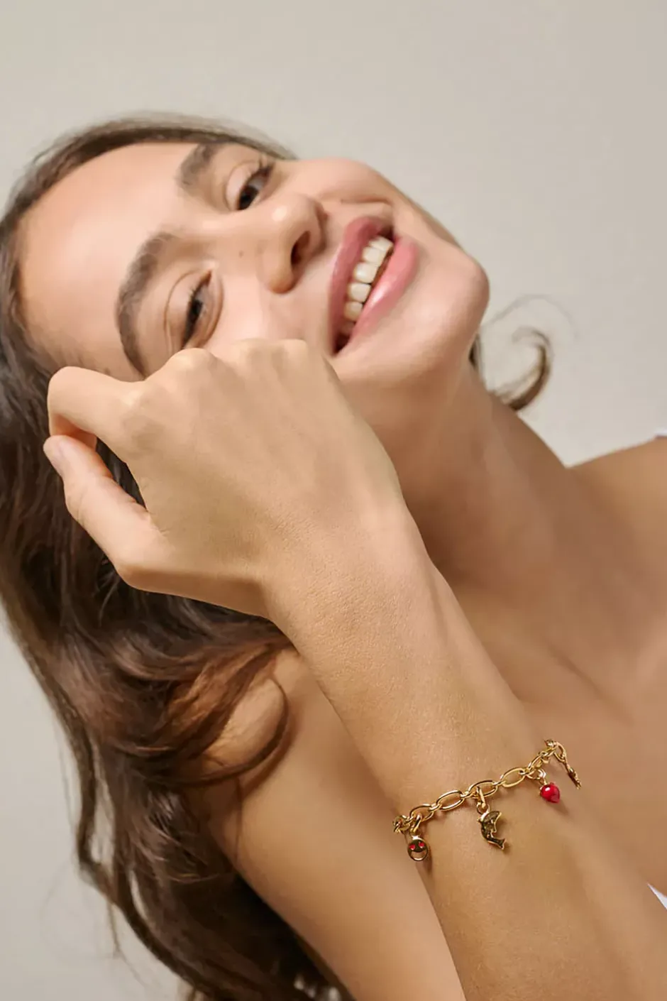 Funky Smiley Charm Gold^ENAMEL COPENHAGEN Sale