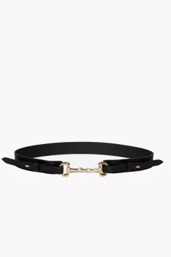 Gadia Leather Belt Black Golden Details^ANDIATA Clearance
