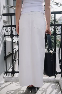 Gemma Rigid Denim Skirt Off White^TWISTu0026TANGO Hot