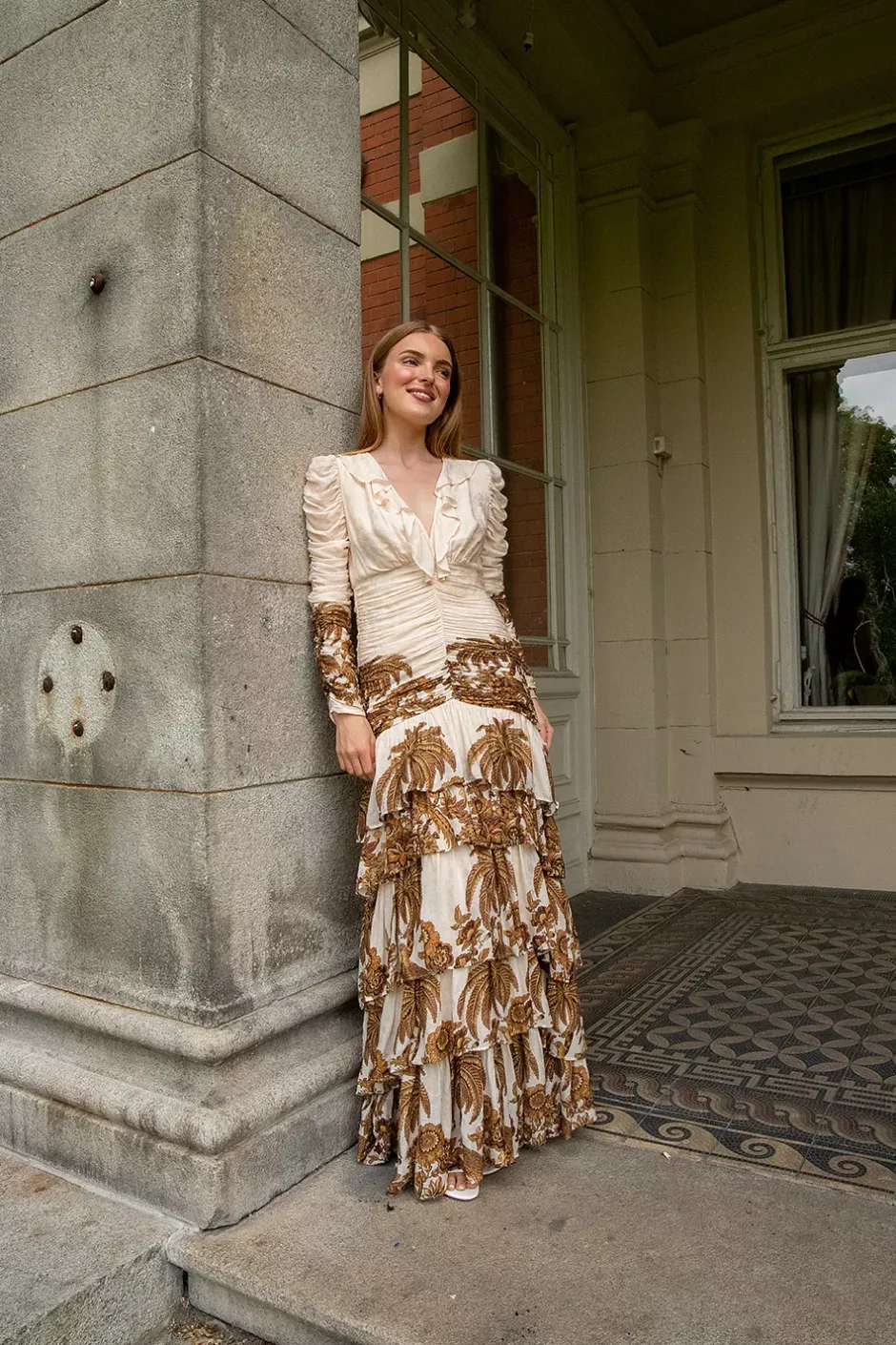 Georgette Flounce Gown Palms^CARMA Best