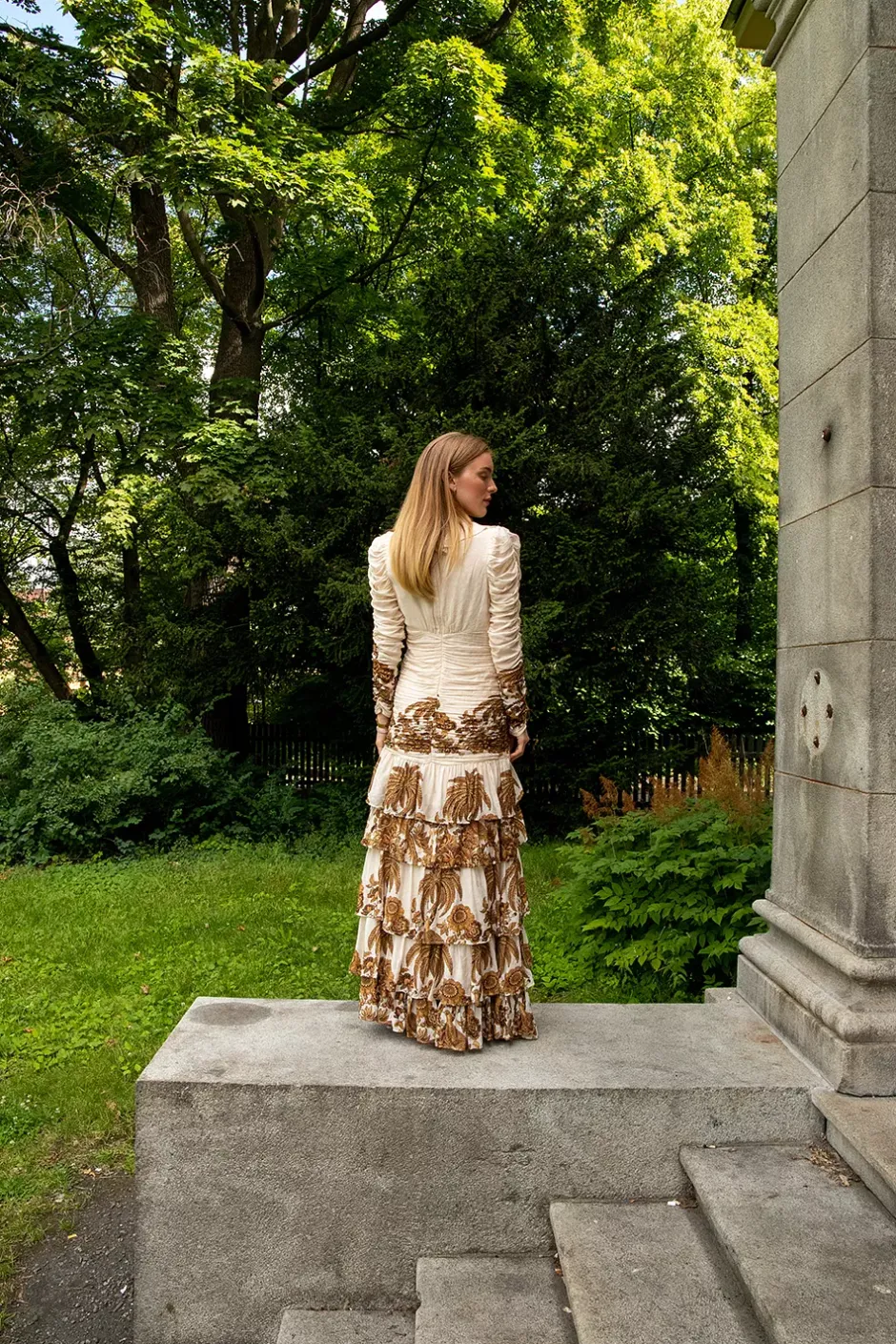 Georgette Flounce Gown Palms^CARMA Best