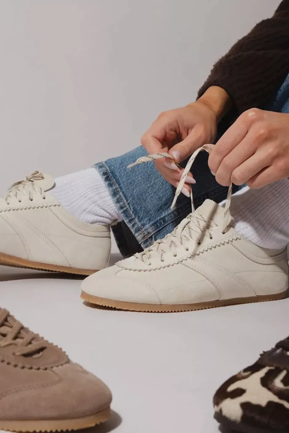 Ghost Suede/Leather Sneakers Offwhite^JIM RICKEY Outlet