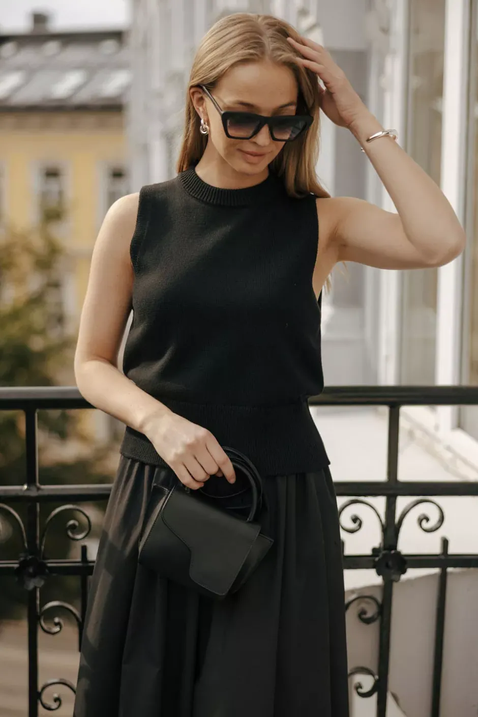 Harlow Knit Vest Black^CHRISTIAN AKS Fashion