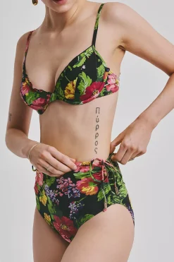 High-Waisted Bikini Bottom Midnight Bloom^BY TIMO Discount