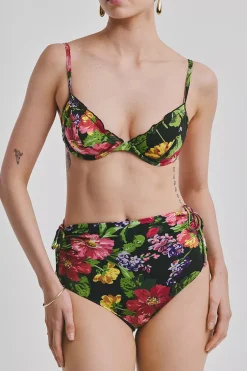 High-Waisted Bikini Bottom Midnight Bloom^BY TIMO Discount