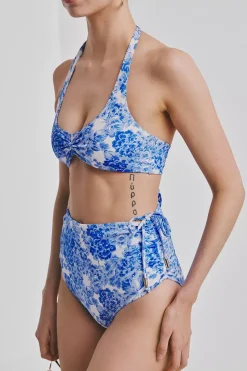 High-Waisted Bikini Bottom Azure Meadow^BY TIMO Clearance