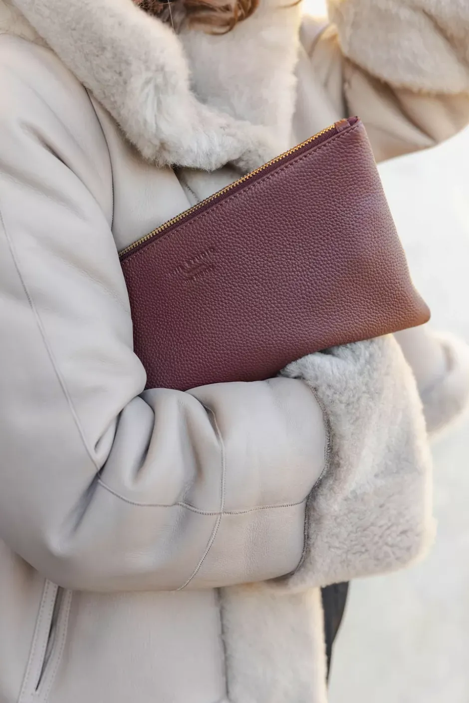 x Jim Rickey HiiL Pouch Grained Burgundy^HIIL STUDIO Outlet