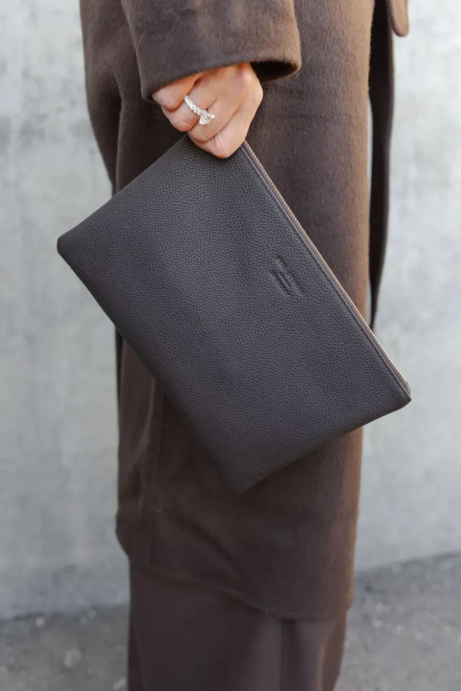 x Jim Rickey HiiL Pouch Grained Brown^HIIL STUDIO Discount