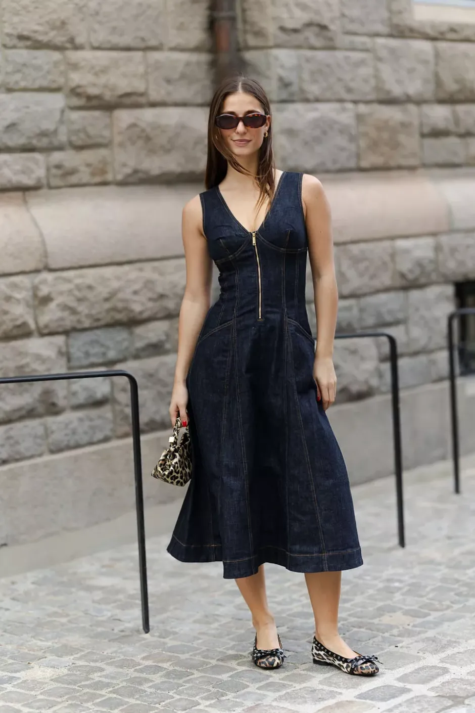 Indigo Denim Midi Dress Blue^SELF-PORTRAIT Online