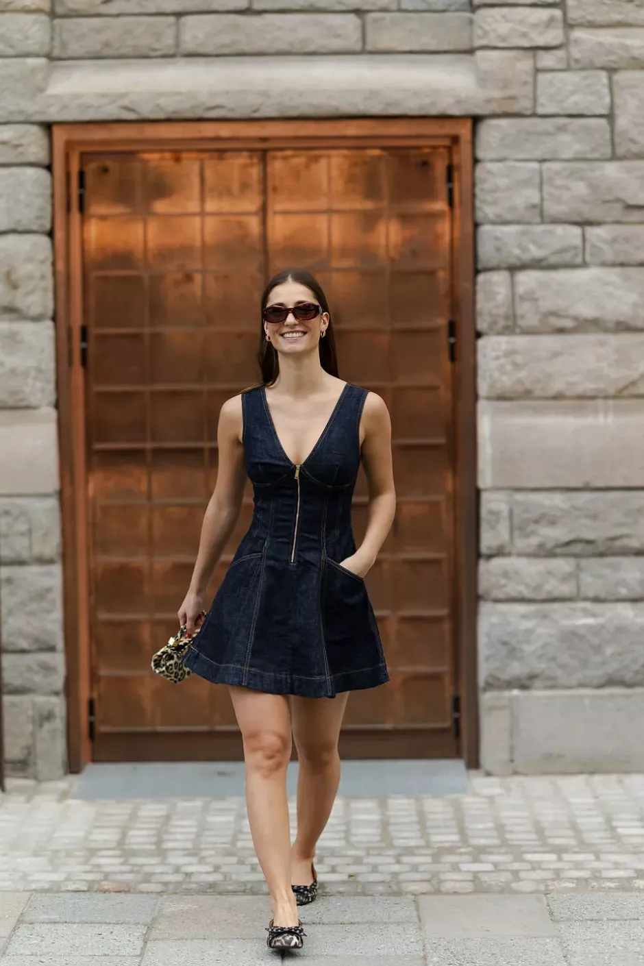 Indigo Denim Mini Dress Blue^SELF-PORTRAIT Best