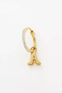 Initial Pave Hoop Earrings A-S^MISSOMA Fashion