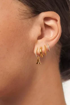 Initial Pave Hoop Earrings A-S^MISSOMA Fashion