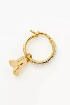 Initial Pave Hoop Earrings T-Z^MISSOMA Hot