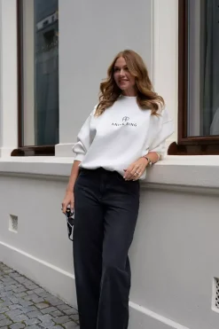 Jaci Sweatshirt Monogram Ivory^ANINE BING Online