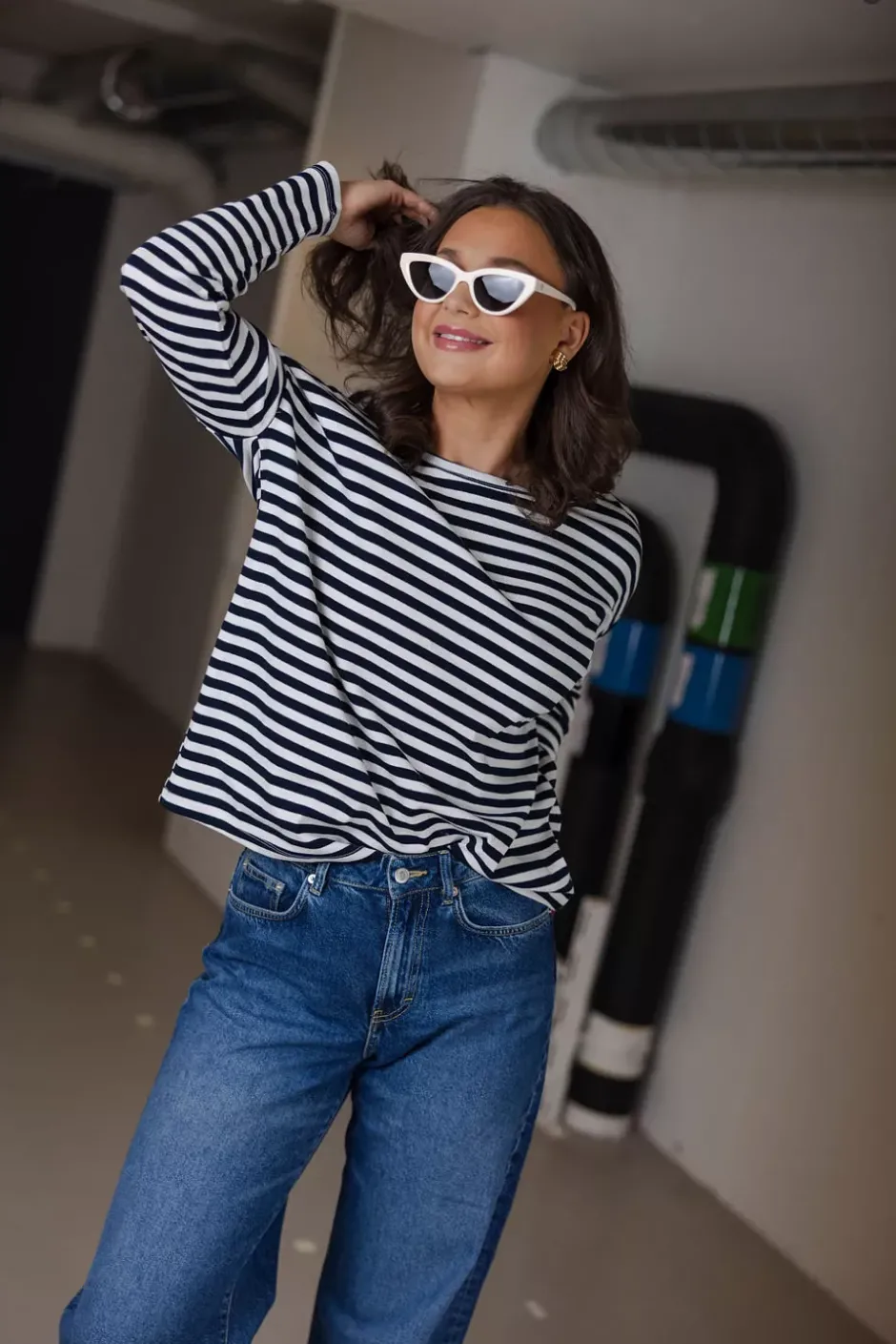 Jane Tee Navy/Off White^HIIL STUDIO Clearance