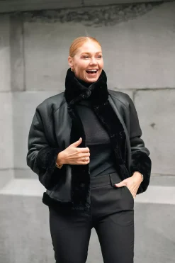 Jayda Jacket Merinillo Straigh Hair Black^UTZON Fashion