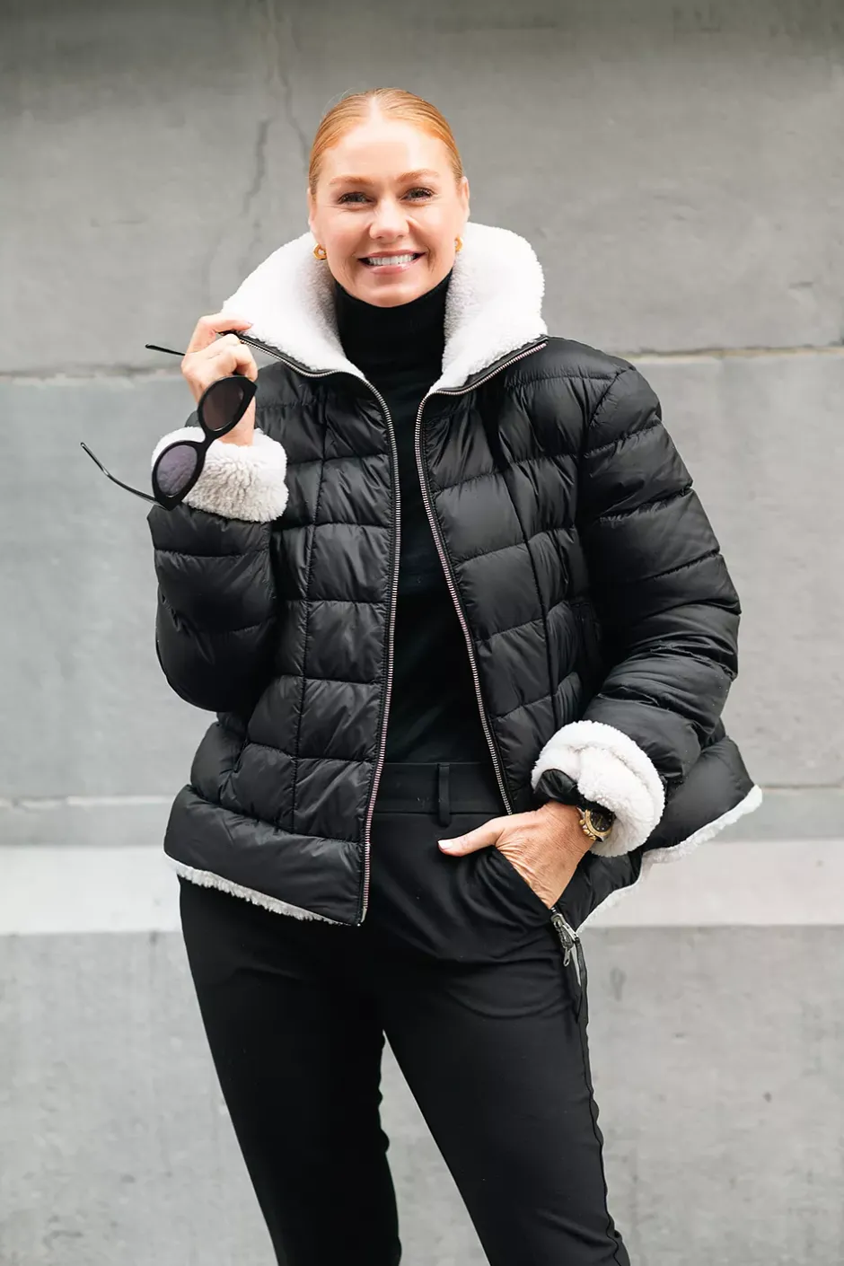 Jo Jacket Duvet/Lacon Curly Black/White Dijon^UTZON Outlet