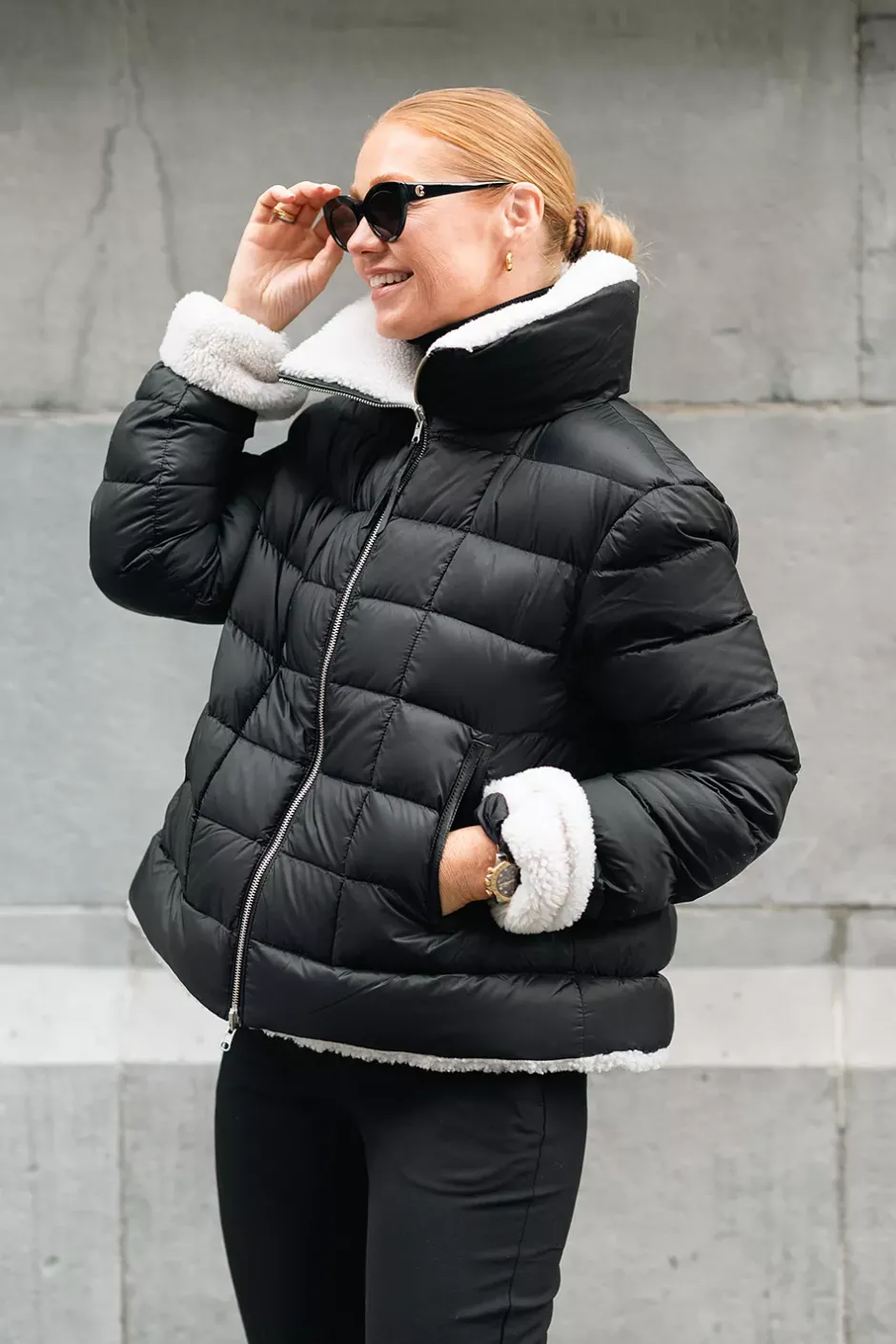 Jo Jacket Duvet/Lacon Curly Black/White Dijon^UTZON Outlet