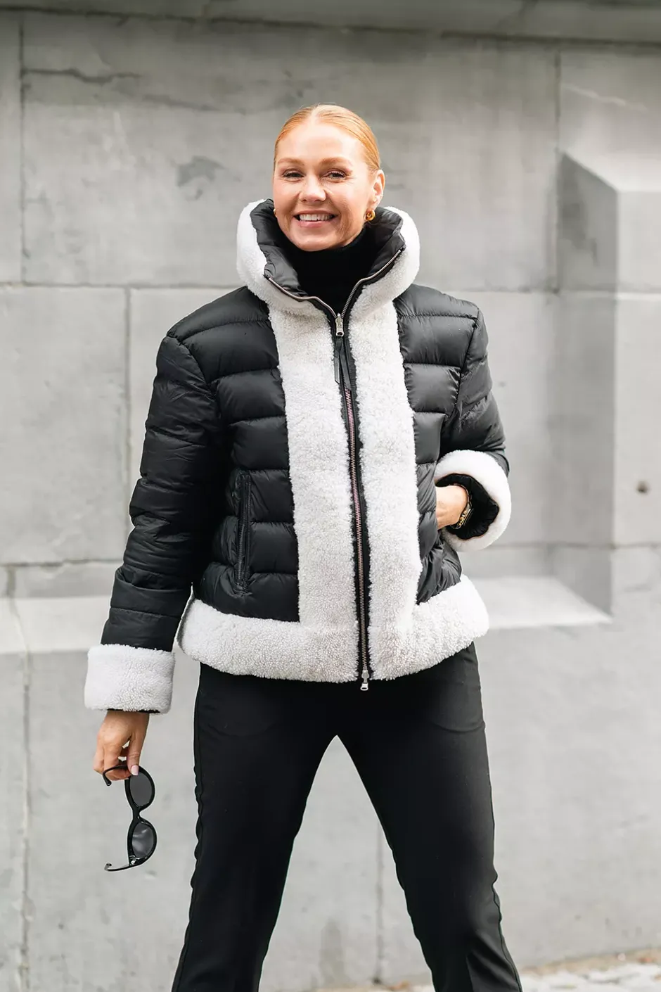 Jo Jacket Duvet/Lacon Curly Black/White Dijon^UTZON Outlet