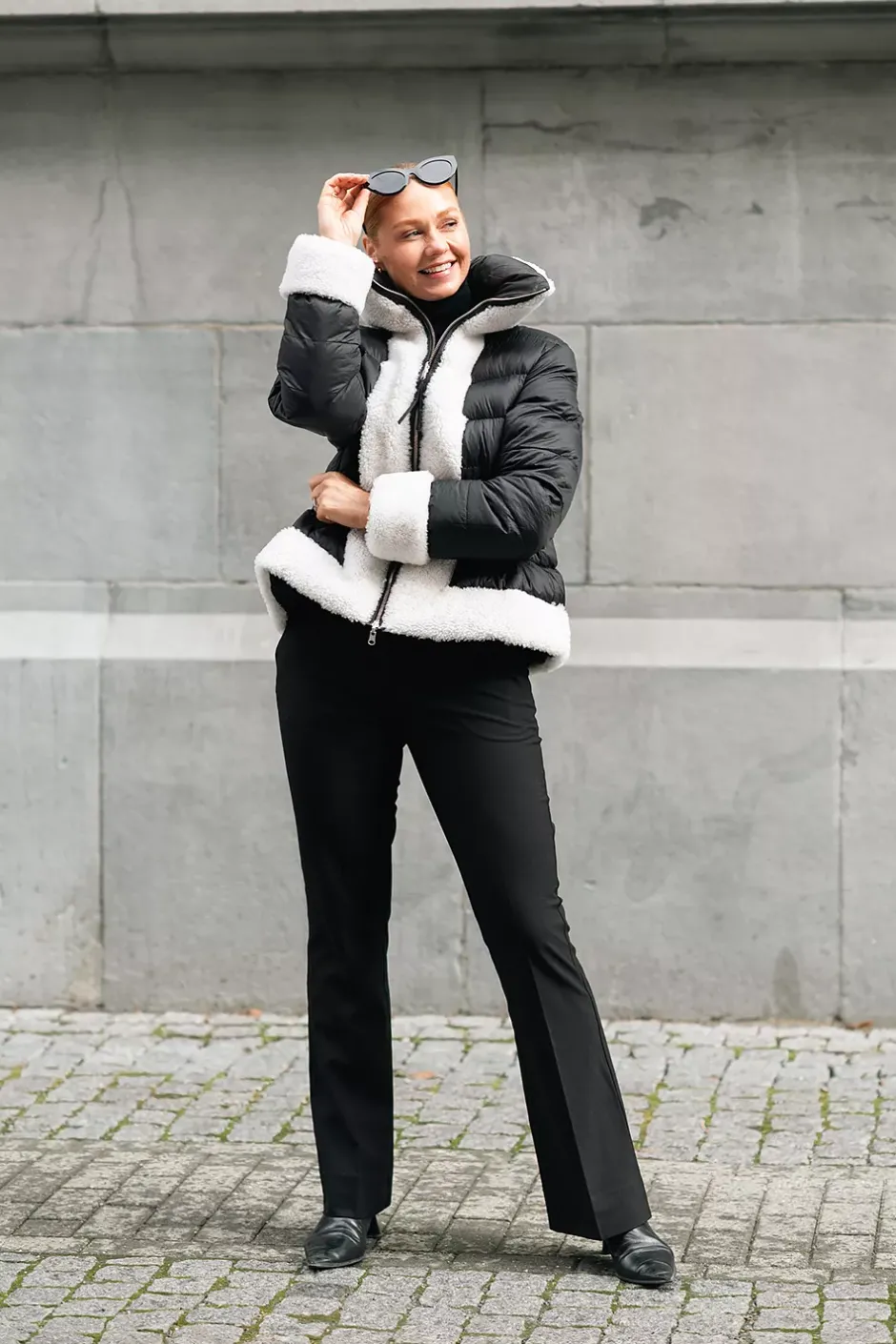Jo Jacket Duvet/Lacon Curly Black/White Dijon^UTZON Outlet