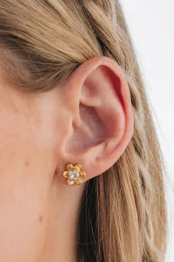 Juni Stud Earrings Gold Crystal^CAROLINE SVEDBOM Best