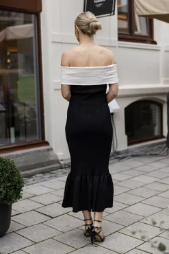 Knit Bow Midi Dress Black^CARMA Best