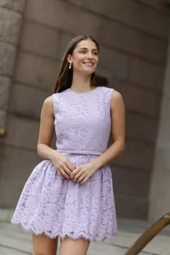 Lace Sleeveless Mini Dress Lilac^SELF-PORTRAIT Outlet