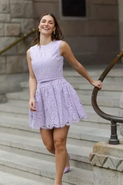Lace Sleeveless Mini Dress Lilac^SELF-PORTRAIT Outlet