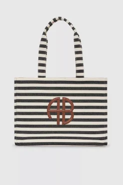 Lara Tote Black And Natural Stripe^ANINE BING Hot