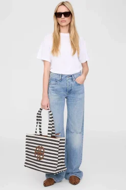 Lara Tote Black And Natural Stripe^ANINE BING Hot
